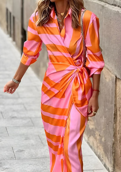Amar™ Elianne | שמלת חולצה מפוספסת מידי