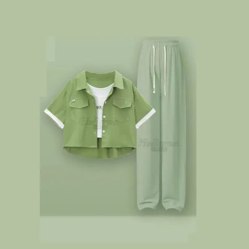 Amar™ shira - סט שלושה חלקים נוח ורך עם שרוולים קצרים